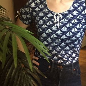 VINTAGE Sailboat T-shirt with Ties
